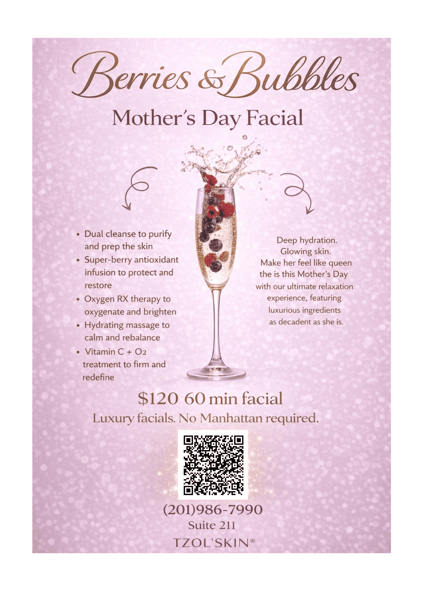 Berries & Bubbles Mothers Day promo.